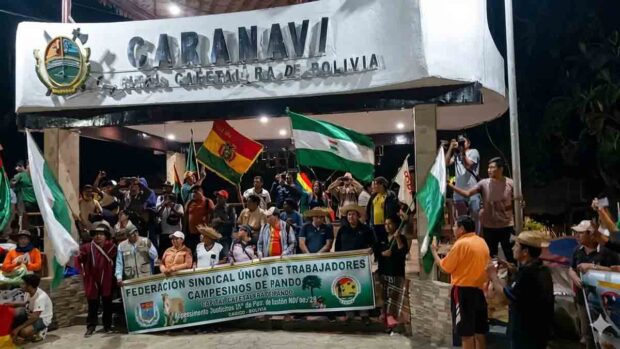 marcha de campesinos de Pando llega a Caranavi
