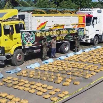 los paquetes de marihuana incautada