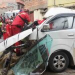 el minibús que se accidentó en La Paz