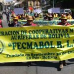 cooperativas mineras auríferas marchan en La Paz