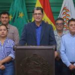 el gobernador de Beni en conferencia de prensa