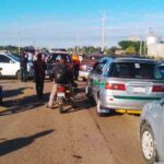 uno de los puntos de bloqueo en Santa Cruz