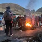 uno de los puntos de bloqueo en ruta a los Yungas