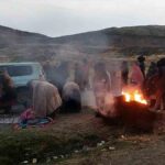 un punto de bloqueo en el altiplano paceño
