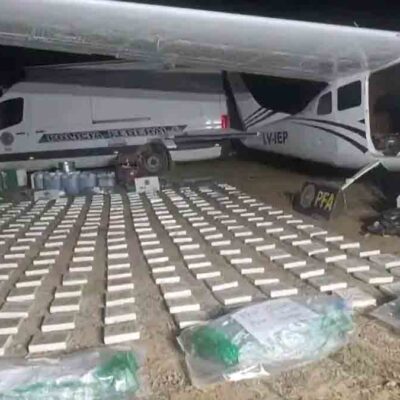 la avioneta incautada con cocaína