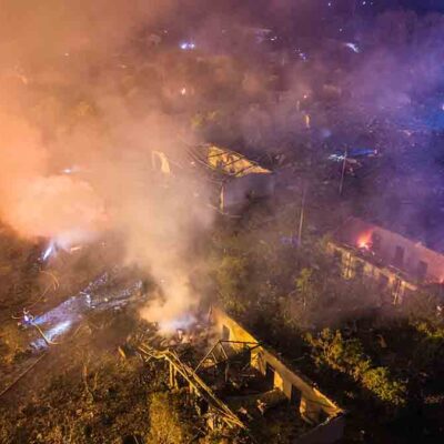 la explosión en la fábrica de juegos artificiales