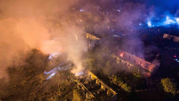 la explosión en la fábrica de juegos artificiales