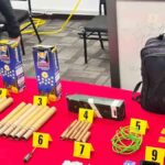 los explosivos decomisados por la Policía