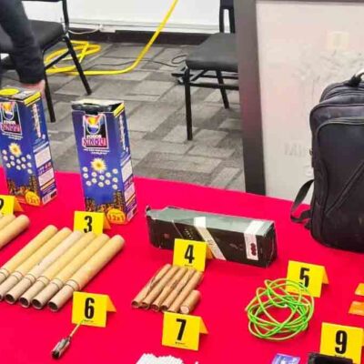 los explosivos decomisados por la Policía
