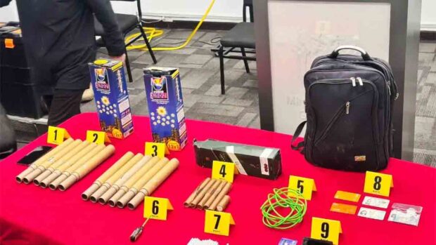 los explosivos decomisados por la Policía