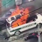 detenidos por quema de vehículos policiales