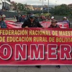 marcha del magisterio rural en La Paz