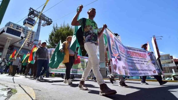 la marcha de campesinos de Pando en La Paz