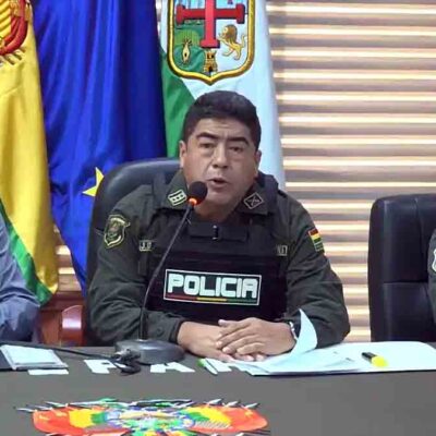 comandante departamental de la Policía de Santa Cruz, Jhenky Gómez