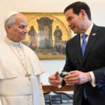 el papa León XIV y el secretario Marco Rubio