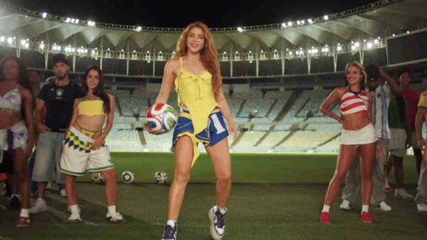 Shakira en la presentación de un adelanto del himno del Mundial 2026