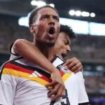 jugadores de Alemania celebran uno de los goles