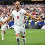 Harry Kane celebra el primer gol de Inglaterra ante Croacia en el Mundial 2026.