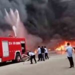 incendio en fábrica de zapatos en China