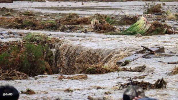 desborde de río Aguirre en Sacaba