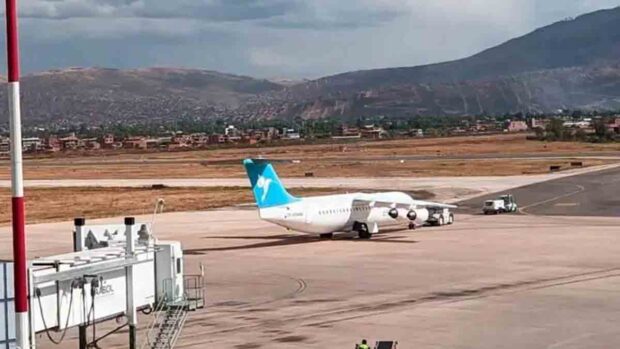 aeronave sufre falla técnica